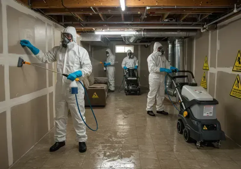 Basement Moisture Removal and Structural Drying process in Hacienda Heights, CA